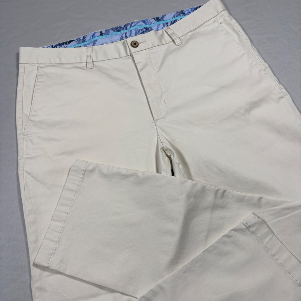 Tommy Bahama Boracay Chino Pants Mens 38x32 Beige Cotton Tencel Straight Leg